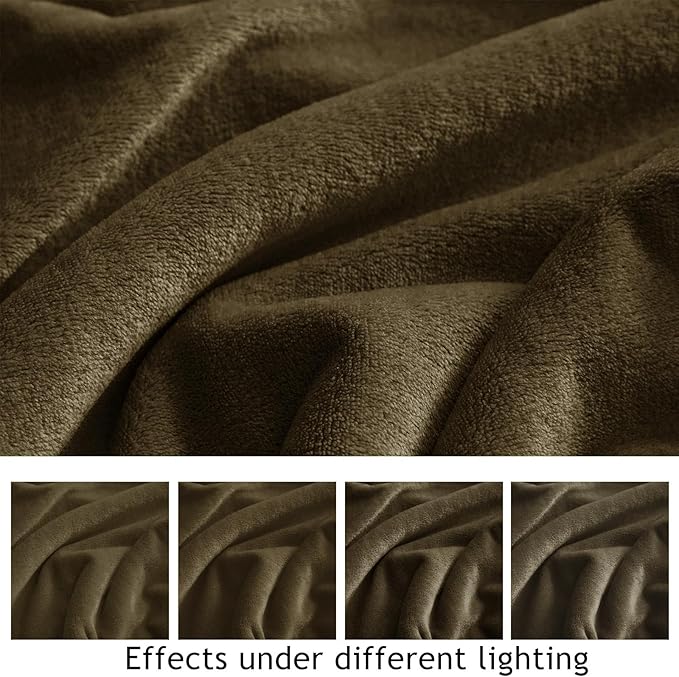 KMUSET Fleece Blanket Dark Brown Lightweight Super Soft Cozy Fuzzy Bed Blankets Microfiber Factory Shop
