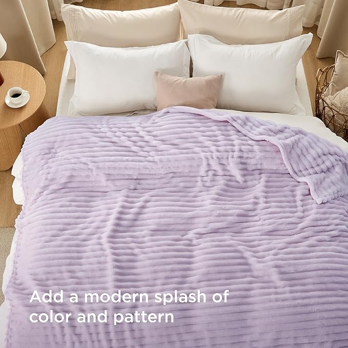 Bedsure GentleSoft Lavender Fog California King Size Blanket for Bed - Cozy Soft Blankets for Women, Cute Small Fleece Throws for Girls, Birthday Gifts for Women, 102x96 Inches