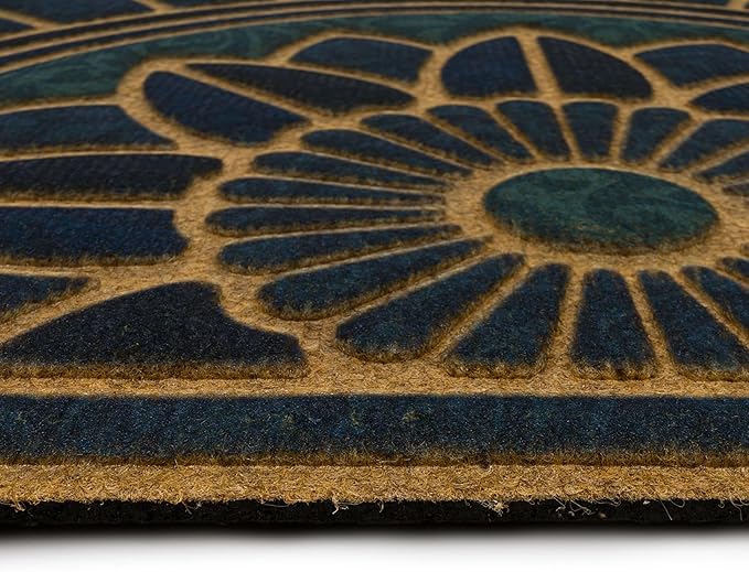 Mohawk Home Swirl Style Casual Ornamental Denim Blue 2' X 3' All Weather Outdoor Door Mat Perfect for Porch, Garage