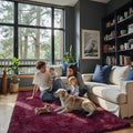 Rugs for Bedroom 4x6, Alfombras para Salas Shag Large Plush Soft Area Rug, Shaggy Carpets for Livingroom, Kids Boys Girls Home Decor Aesthetic(Burgundy, 4 x 6)