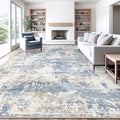 XLUEZ 10x14 Area Rugs for Living Room, Washable Modern Abstract Large Area Rug Neutral Soft Non Slip Kids Rug Stain Resistant Indoor Carpet for Bedroom Dining Room Playroom Home Office(Blue, 10'x14')