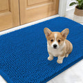 OLANLY Dog Door Mat for Muddy Paws 30x17, Absorbs Moisture and Dirt, Absorbent Non-Slip Washable Doormat, Quick Dry Chenille Mud Mat, Entry Indoor Entryway Carpet for Inside Floor, Deep Navy Blue