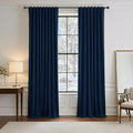 PONY DANCE Blue Blackout Curtains 96 inch Long, Room Darkening Curtains for Bedroom, Thermal Insulated Drapes for Living Room Window, Back Tab/Rod Pocket, 52 x 96 Inch,2 Panels Set, Navy Blue