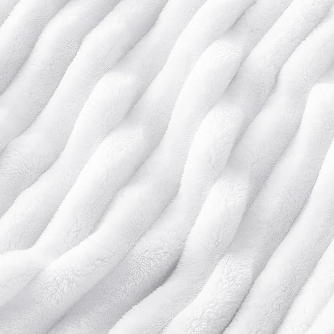 Bedsure GentleSoft White Full Blanket for Bed - Cozy Soft Blankets for Women, Cute Large Throws for Girls, Bright White, 84x90 Inches