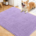 OLANLY Dog Door Mat for Muddy Paws 40x32, Absorbs Moisture and Dirt, Absorbent Non-Slip Washable Doormat, Quick Dry Chenille Mud Mat for Dogs, Entry Indoor Entryway Carpet for Inside Floor, Lavender
