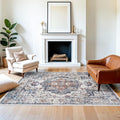 5x7 Living Room Area Rugs: Washable Non-Slip Stain Resistant Rug for Nursery Bedroom Dining Room Vintage Ultra Soft Indoor Carpet for Kitchen Farmhouse Distressed Floor Mat for Home Office (5x7 Brick)