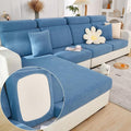 Couch Cushion Covers for Sofa Couch Covers Wear-Resistant Universal Sofa Cover Washable Stretch for Sectional Slipcovers (Texture-Blue,Chaise Cover)