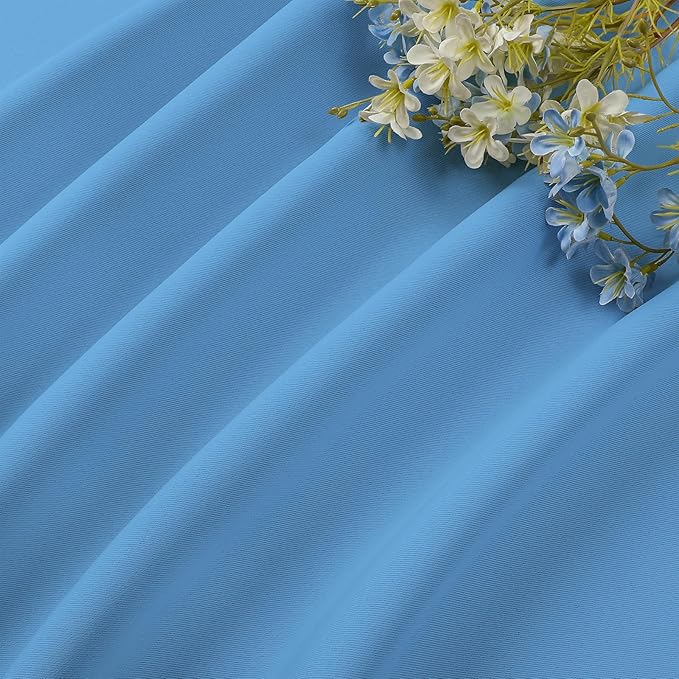 CUCRAF Light Blue Blackout Curtains Customize, Rod Pocket Room Darkening Curtain for Bedroom Living Room, Thermal Insulated Window Drapes 1 Panel (Custom Size, Color)