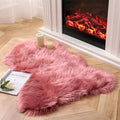 Ashler Faux Fur Rug, Fluffy Shaggy Area Rug Ultra Soft 2.3 x 3.3 Feet Sheepskin Fur Rug, Blush Pink Fuzzy Machine Washable Shag Rug, Nursery Decor Throw Rugs for Bedroom, Kids Room, Living Room