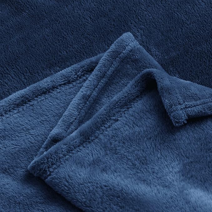 BEDELITE Fleece Blankets Queen Size Navy Blue Throw Blankets for Bed, Luxury Plush Cozy Fuzzy Blanket 90x90 inches, Super Soft Warm Lightweight Throw Blanket All Seasons Suitable