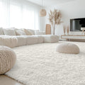 OLANLY 10x10 Machine Washable Large Area Rugs for Living Room, Bedroom, Soft Fluffy Shaggy Bedside Rug, Indoor Floor Carpet for Kids Girls and Boys, Dorms, Nursery, Home Decor Aesthetic, Ivory