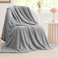 BEDELITE Fleece Blanket - 3D Jacquard Decorative Grey Throw Blankets for Couch & Bed, Soft and Cozy Warm Plush Fluffy Blanket All Seasons Suitable, 50x70Inches