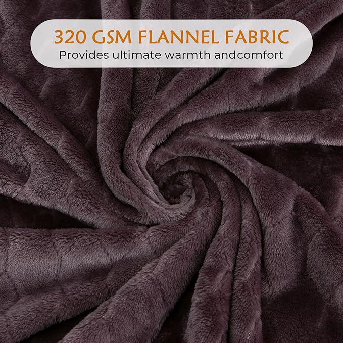 TOONOW Fleece Blanket Super Soft Cozy Throw Blanket 50" x 60", Lightweight Fuzzy Comfy Textured Flannel Blanket Warm Plush Throw Blankets for Couch, Sofa, Bed, Purple