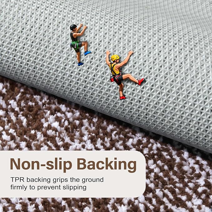 Bathroom Rugs 30x20 Non Slip Washable, Brown Bath Mat for Bathroom Floor Tub, Soft Absorbent Quick Dry Mats for Shower, Bathtub,Home Decor