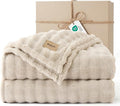 Bedsure 3D Fleece Bubble Blanket - GentleSoft Beige King Blanket for Bed Sofa Room Decor - Luxury Soft Cozy Gifts for Kids Girls, Lightweight, All Seasons, Beige, 108"×90"