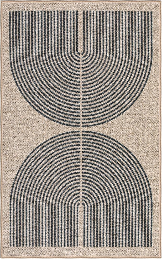 Lahome Enfys Rainbow Easy Jute Rug, 20"x32" Front Door Welcome Mat Non Slip Entry Way Rugs Indoor, Farmhouse Nature Washable Non Shedding Low Pile Floor Carpet for Porch
