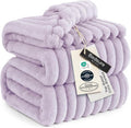 Bedsure GentleSoft Lavender Fog Fleece Blanket for Couch - Super Soft Cozy King Blankets for Women, Cute Small Blanket for Girls, 108x90 Inches