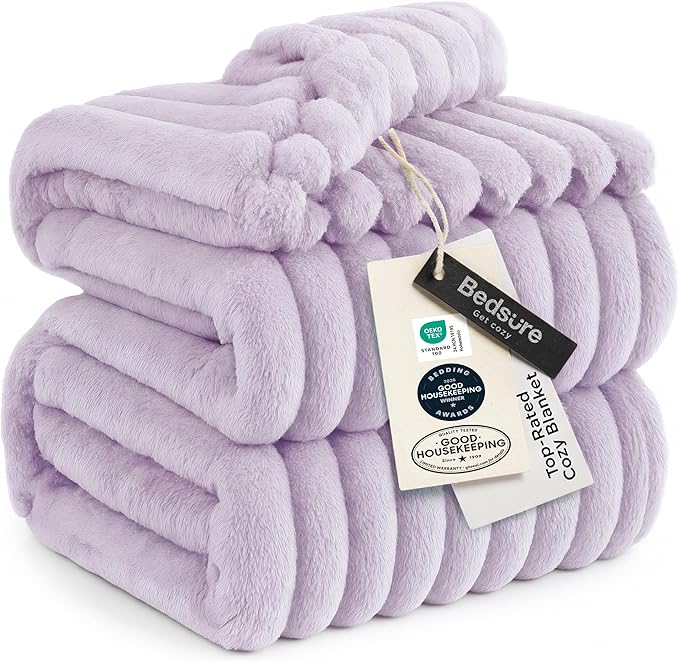Bedsure GentleSoft Lavender Fog Full Blanket for Bed - Cozy Soft Blankets for Women, Cute Large Throws for Girls, 84x90 Inches