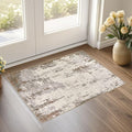 UERMEI 2x3 Entryway Area Rug: Washable Neutral Modern Abstract Small Rug - Non-Slip Low Pile Throw Indoor Carpet for Entrance Kitchen Front Door Mat Bathroom Entry Kids Room - Brown/Grey/Beige
