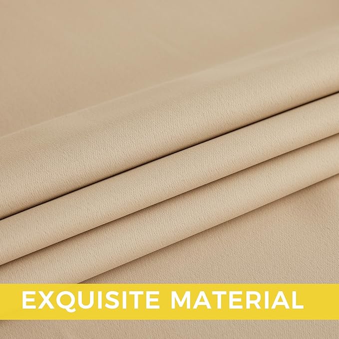 NICETOWN Biscotti Beige Light Blinds - Microfiber Grommet Thermal Insulated Shades for Kid's Room, Yard, Boys Room, Girls Room, Nursery - Lightweight, 1 Pair, W52 x L95