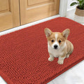 OLANLY Dog Door Mat for Muddy Paws 30x17, Absorbs Moisture and Dirt, Absorbent Non-Slip Washable Doormat, Quick Dry Chenille Mud Mat for Dogs, Entry Indoor Entryway Carpet for Inside Floor, Maple Red