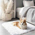 OLANLY 3x3 Machine Washable Small Bedside Rug, Soft Fluffy Shaggy Entryway Throw Rugs for Bedroom, Living Room, Indoor Floor Carpet for Kids Girls and Boys, Nursery Rooms, Home Decor Aesthetic, White