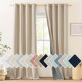 NICETOWN Oatmeal Linen 100% Blackout Curtains 120 inches Length 2 Panels Set with Thermal Insulated Liners, 52" Width, Farmhouse Style Extra Long Window Draperies for Patio Sliding Glass Door