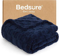 Bedsure GentleSoft Twin Blanket for Bed Navy - Super Soft Cozy Blankets for Kids Girls, Cute Fuzzy Fleece Throws for Bedroom Couch, 60x80 Inches