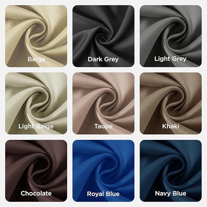 Joydeco Blackout Curtains 45 inch Length 2 Panels Set, Thermal Insulated Long Curtains & Drapes 2 Burg, Room Darkening Grommet Drapes for Bedroom Living Room Windows (W52 x L45 Inch, Light Grey)