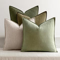 MIULEE Green and White Pillow Covers Pack of 4 Decorative Natural Solid Throw Pillow Covers Soft Accent Boho Farmhouse Couch Pillowcases Modern Spring Decor for Living Room Bed Sofa 20x20 Inch