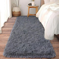 Ultra Soft Runner Rugs for Bedroom Hallways with Upgraded Non-Slip Rubber Backing & Thick Memory Sponge, 2x5 Feet Fluffy Shag Throw Area Rug for Bedside Dorm Dark Grey