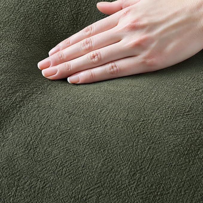 MIULEE Decorative Throw Pillow Covers Neutral Fringe Throw Pillows Set of 2 Rifle Green Boho Farmhouse Cushion Covers with Tassels for Couch Sofa Bed Living Room Spring Home Decor 20x20 Inch
