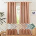 NICETOWN Terracotta Linen Curtains for Girls Room, Grommet Privacy Added Thick Flax Linen Burlap Semi Sheer Light Filtering Window Treatments for Living Room, W55 x L90, 2 Panels