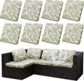 8Pcs Outdoor Cushion Covers, Patio Cushion Covers,Stretch Elastic Slipcovers, Replacement Washable & Reusable Furniture Protector for Patio Couch (Hummingbird-Pattern,Cover Only)