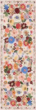 Rug for Hallways Kitchen Rug 2'6" x 14', Non Slip Washable Rugs with Rubber Backing Soft Floral Carpet Runner for Hallways, Kitchen, Laundry, Bedroom, Bathroom(2.6 x 14, Beige Garden)