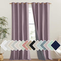 NICETOWN Chaise Mauve Vintage Linen 100% Blackout Curtains for Living Room, Thermal Insulated Curtains 108" Long, Noise Reducing Window Treatment Drapes for Hall Room, 52" Wide Per Panel, Set of 2