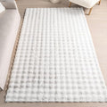 nuLOOM Jeni Off-White, 6' Round, Solid Faux Rabbit, Fluffy and Cozy, High Traffic, Stain Resistant, Easy Clean, Durable Washable Area Rug for Bedroom, Living Room, Dining, Den, Foyer, Entryway