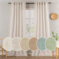 MIULEE Natural White Linen Curtains 90 Inch Long 2 Panels Set for Bedroom Living Room, Soft Thick Linen Textured Window Drapes Semi Sheer Light Filtering Rod Pocket Back Tab Farmhouse Cream Ivory