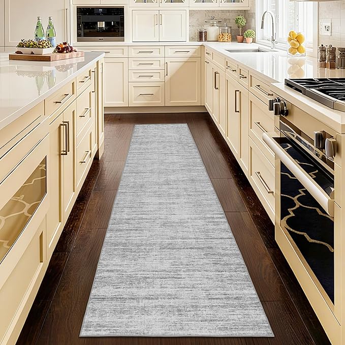 2.5x10 Washable Runner Rugs,10 ft Runner Rug for Hallways,Ultra-Thin Abstract Long Stain Resistant Rug Runner，Non-Slip Backing Kitchen Runner Rugs for Bedroom，Entryway，Living Dining Room