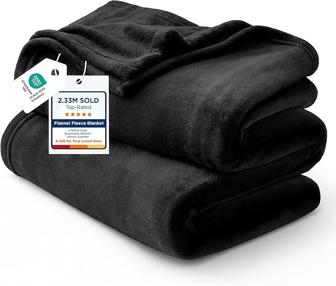 Bedsure GentleSoft Fleece Blanket California King Size Black - Lightweight Plush Fuzzy Cozy Soft Bed Blankets, 102x96 inches