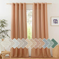NICETOWN Flax Linen Burnt Orange Curtains 120 inches Long, Grommet Thick Linen Blend Privacy Added with Light Filtering Window Treatments for Bedroom/Living Room, W55 x L120, Set of 2