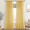 Gold Curtains for Living Room Back Tab Modern Farmhouse Semi Sheer Curtains 96 inches Long 2 Panels Set Muted Neutral Window Curtain for Dining Room Bedroom 52x96