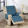 Great Bay Home Reversible Recliner Cover - Washable Slipcover Furniture Protector with Elastic Straps - Perfect for Kids & Pets - Quilted & Stitched Detail (Smoke Blue/Ivory)