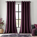 MIULEE Velvet Curtains Purple Orchid Elegant Grommet Thermal Insulated Soundproof Room Darkening Curtains/Drapes for Classical Living Room Bedroom Decor 52 x 90 Inch Set of 2