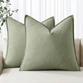 MIULEE Decorative Linen Pillow Covers 20x20 Inch Sage Green Boho Farmhouse Neutral Spring Couch Throw Pillows for Bed Pack of 2 Accent Modern Pillowcase Summer Sofa Livingroom Home Decor