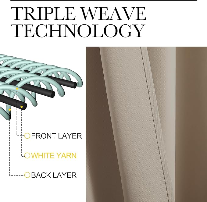 NICETOWN RV Blackout Curtains for Camper Windows, Taupe, 29" Wide by 50" Long, 2 PCs, Short Blackout Curtains & Drapes, Thermal Insulated Blackout Curtain Panels for Kids Room, Play Room