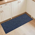 BEQHAUSE Kitchen Runner Rugs 20"x48", Non-Slip Kitchen Mats for Floor, Super Absorbent and Stain Resistant Kitchen Rug, Machine Washable Rugs for Kitchen, Hallway, Laundry & Sink, Blue