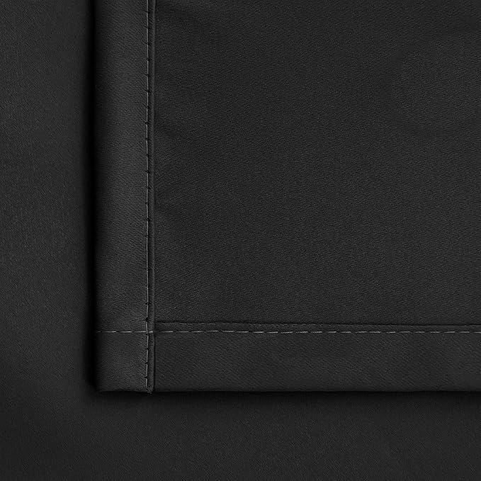 BGment Blackout Curtains - Grommet Thermal Insulated Room Darkening Bedroom and Living Room Curtain, Set of 2 Panels (38 x 54 Inch, Black)