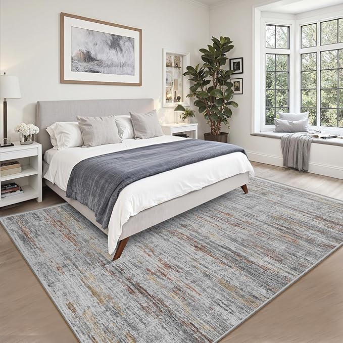 6x9 Area Rugs for Living Room, Non-Slip Modern Abstract Soft Large Washable Rug, Ultra-Thin Indoor Floor Rugs for Bedroom Dining Room,Home Office Decor