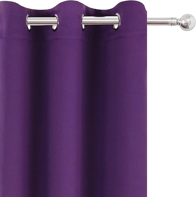 LEMOMO Purple Thermal Blackout Curtains/38 x 84 Inch/Set of 2 Panels Room Darkening Curtains for Bedroom